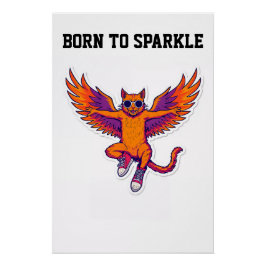 Pôster Phoenix Cat Poster – Magical Fire Kitty Wall Art