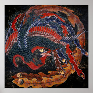Pôster Phoenix (Deusa de Firebird) Hokusai Fine Art
