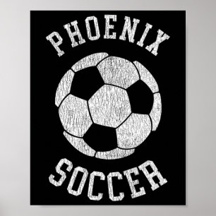 Poster Phoenix Soccer Retro Desgastado Vintage 90's