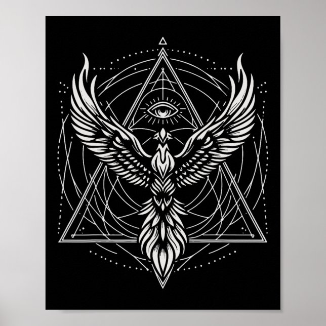 Poster Phoenix Terceiros Olhos Geometria Sagrada Espiritu (Frente)