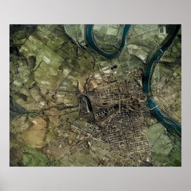 Poster Phoenixville Mont Clare 1937 Aerial Map PA (Frente)