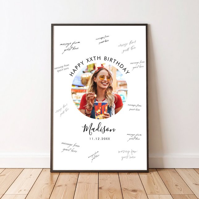 Poster Photo Birthday Guest Signature (Criador carregado)