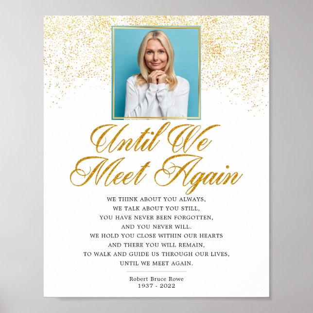 Poster Photo Elegant Memorial Funeral Poem Sign (Frente)