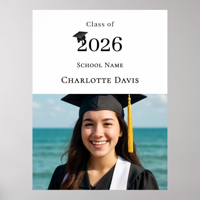 Poster Photo modern Graduation Party welcome (Frente)