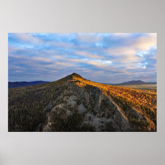 Poster photo of a mountainous autumn forest, mountains, p