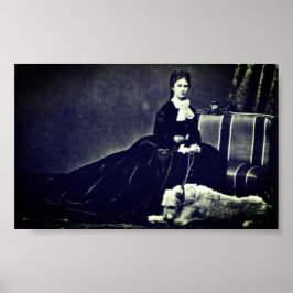 Poster Photograph Empress Elisabeth of Austria with dog