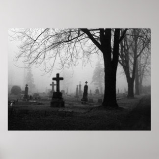 Poster Photography for SALE - Cemetery Fog 1 Prints