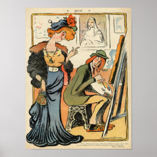 Pôster Phryne: caricatura do modelo de um artista