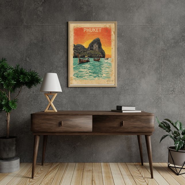 Poster Phuket Paradise – Vintage Thailand Travel  (Criador carregado)