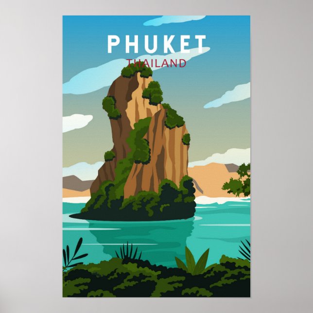 Poster Phuket Tailândia Retro  (Frente)