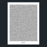 Pôster Pi art - Graphic Pi to the 31,415th decimal place<br><div class="desc">When science meets modern art!
This is the true graphic representation of what Pi to the 31, 415th digit after the decimal point looks like. Each shade of gray represents a digit from 0 to 9.</div>