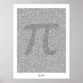 Poster Pi art na casa decimal 31.415 com Pi grande
