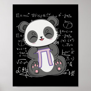 Poster Pi Day 3.14159 Algebra Matheme Anime Panda Bear