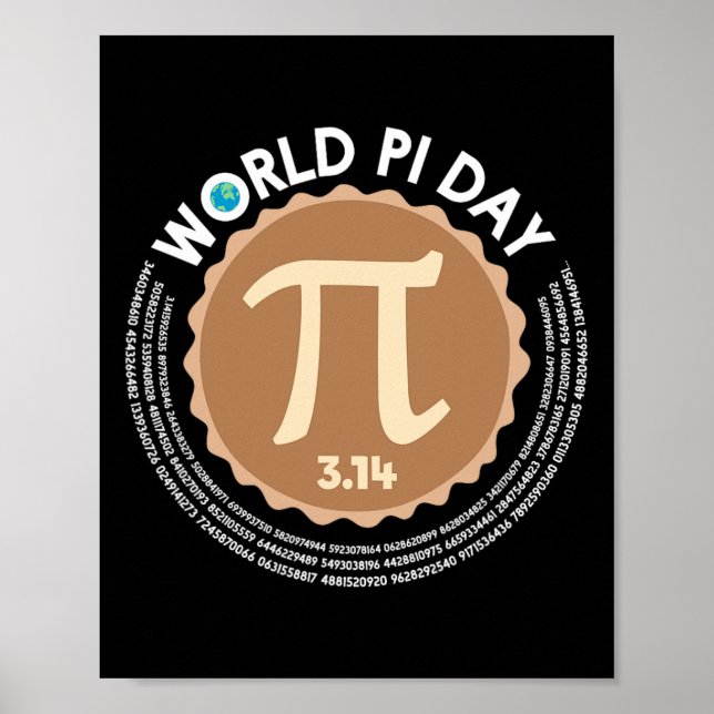 Poster Pi Day - 3.14 De Março De 14 - Math Geometry Nerd  (Frente)