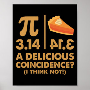 Poster Pi Day 3.14 Delicioso Nerd De Matemática Engraçado