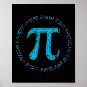 Poster Pi Day 3.14 March 14 Math Teacher Vintage Pi