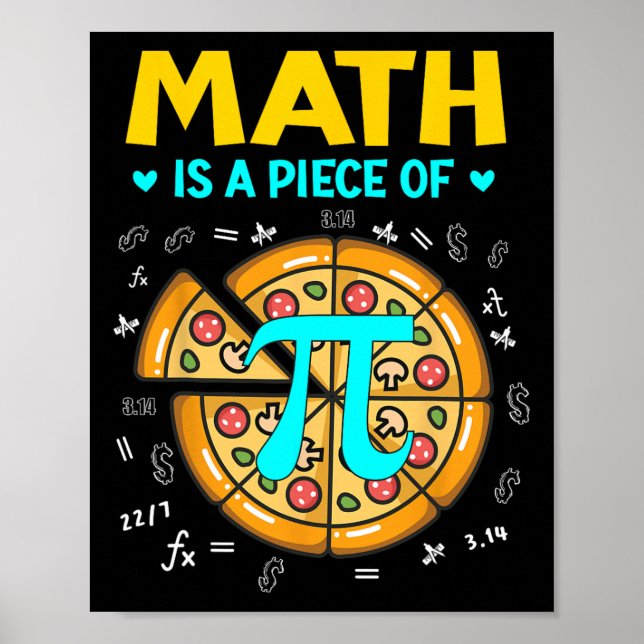 Poster Pi Day 3.14 Math É Um Piece De Pizza Bitmoney Star (Frente)