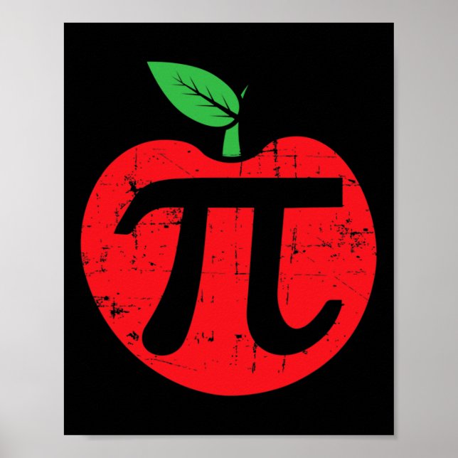Poster Pi Day Apple Pie Pun 3.14 Cute Math Lover Professo (Frente)