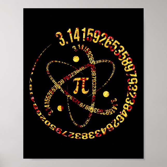 Poster Pi Day Atom Pi 3.14 Science Math Lover (Frente)