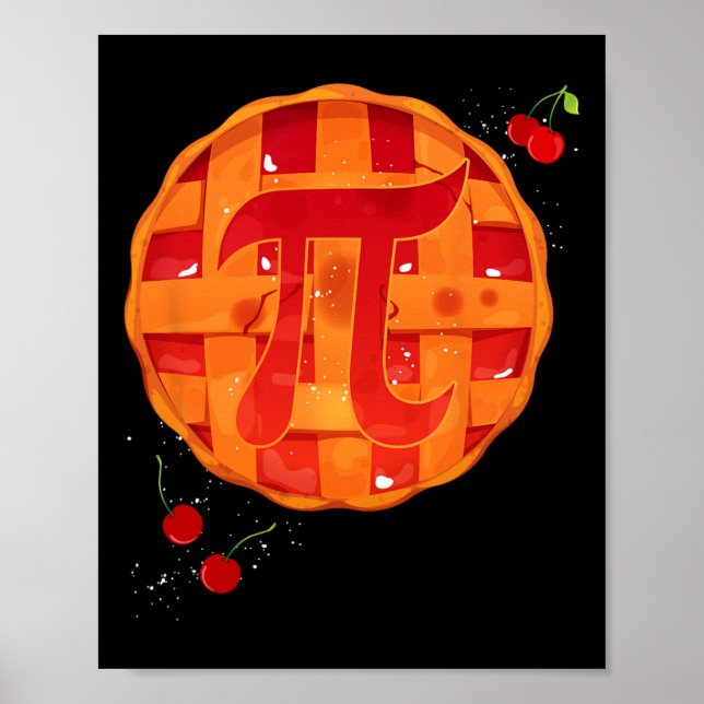 Poster Pi Day Cherry Pie Math Professor Engraçado Ação de (Frente)