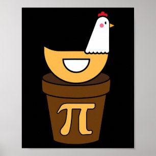 Poster Pi Day Chicken Pote Pie 3.14 Matemático Ciência En