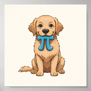 Poster Pi Day Dog Com Símbolo Pi Feliz Dia Pi