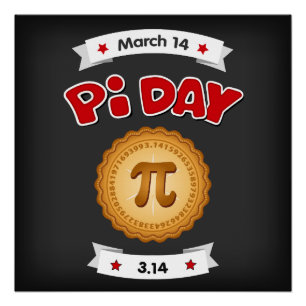 Pôster Pi Day é 14 de março, Traga Pie!