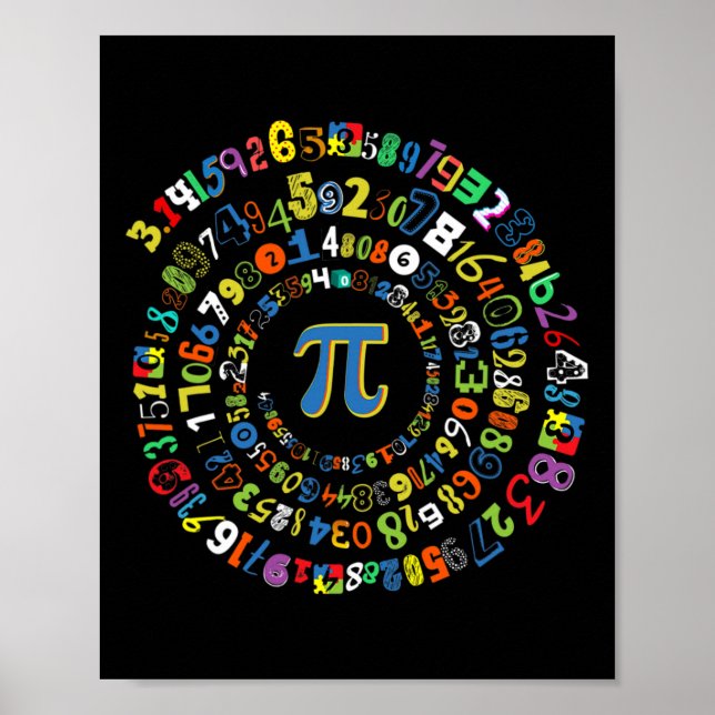 Poster Pi Day Engraçado Geek Espiral De Matemática Legal  (Frente)