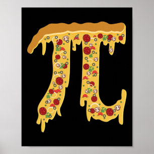 Poster Pi Day Engraçado Nerdy Pizza Pi 3.14 Símbolo de Co