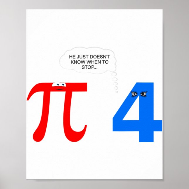 Poster Pi Day Engraçado Problemas de Relacionamento Dotad (Frente)