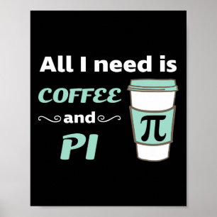 Poster Pi Day Math Coffee Lover Geometry Calculono