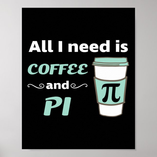 Poster Pi Day Math Coffee Lover Geometry Calculono (Frente)