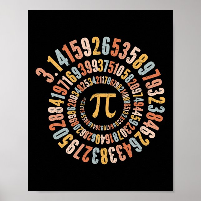 Poster Pi Day Spiral Math Pi (Frente)