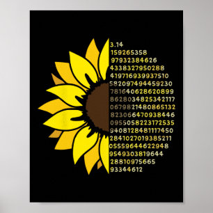 Poster Pi Day Sunflower 3.14 Pi - Símbolo Número de Pi - 