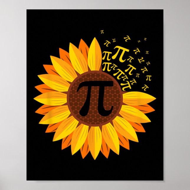 Poster Pi Day Sunflower Pi Number Símbolo Math Themed Sci (Frente)
