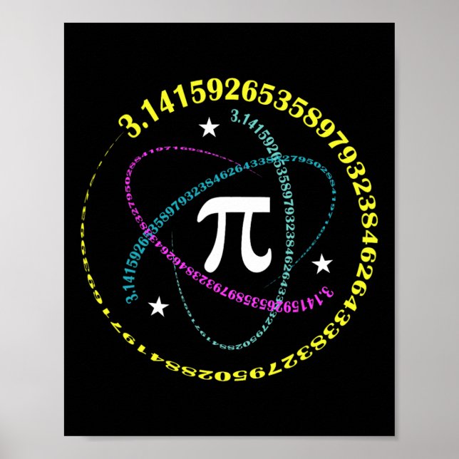 Poster Pi Dia 3.14 Pi Dia Engraçado Matemática Pão Feliz  (Frente)