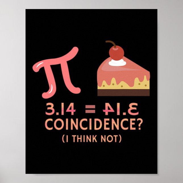 Poster Pi Igual À Pie Para A Pi Dia 3.14 Matemática (Frente)
