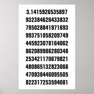 Poster Pi Matemático Preto no Branco