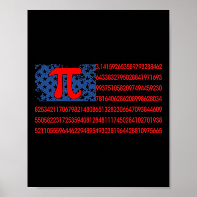 Poster Pi Math American Flag 3 (Frente)
