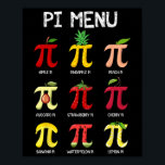 Poster Pi Menu Pie Math Day Mathematic Professor Pi S<br><div class="desc">Pi Menu Pie Math Day Mathematics Math Teacher Pi - Símbolo Pi</div>