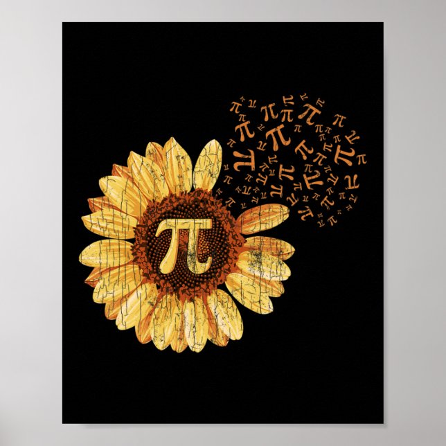 Poster Pi Roupa Pi Dia Girassol Aposentado Math Engraçado (Frente)