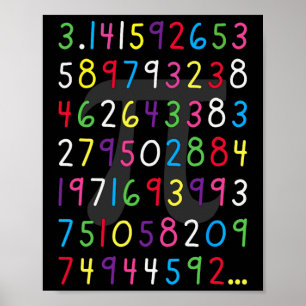 Poster Pi Shirt Happy Pi Day Pi Color Numbers For Math Lo