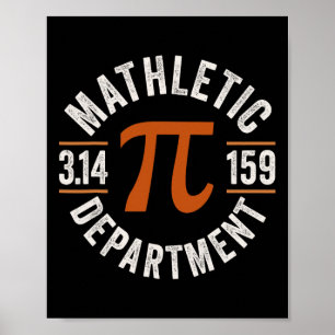 Poster Pi Shirt Teacher Mathletic Department Vintage 3.14