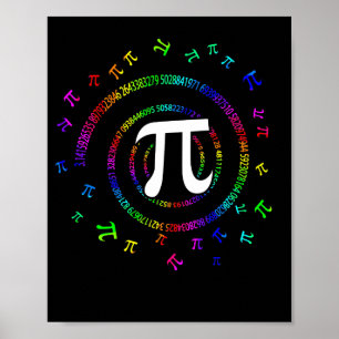 Poster Pi Spiral Novelty para Pi Day