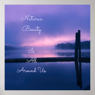 Poster Pia e Púrpura do Sol sobre a Água