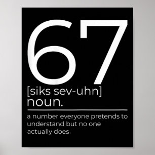 Poster Piada 67 Definição Meme Seis Sete Humor Clroom De