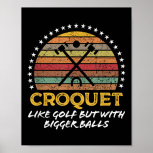 Poster Piada Croquet Engraçada Gráfico de Citação Grande