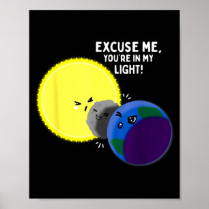 Poster Piada de Desculpa para Eclipse Solar Total Engraça