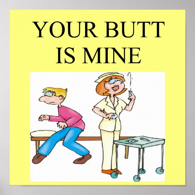 Poster piada de enfermeira engraçada (Frente)