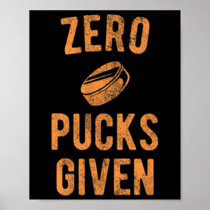 Poster Piada de Hockey Engraçada Zero Discos Dados